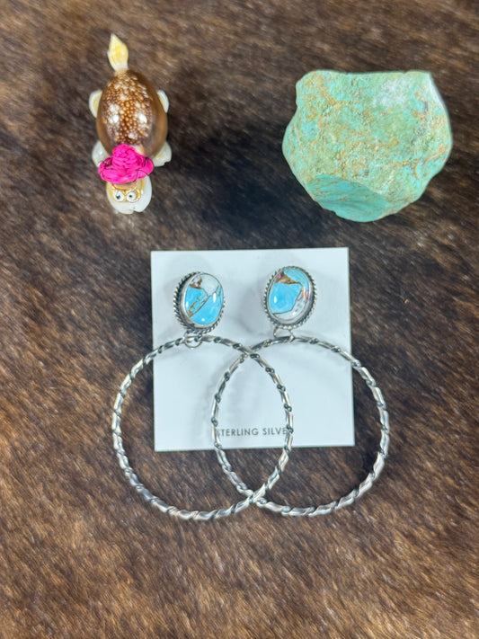 Cotton Candy Hoop Earring