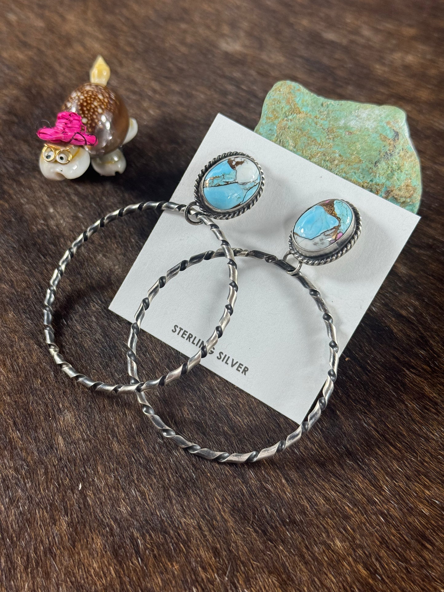 Cotton Candy Hoop Earring