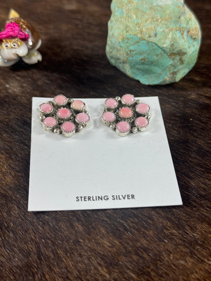 Pink Conch Cluster Earring