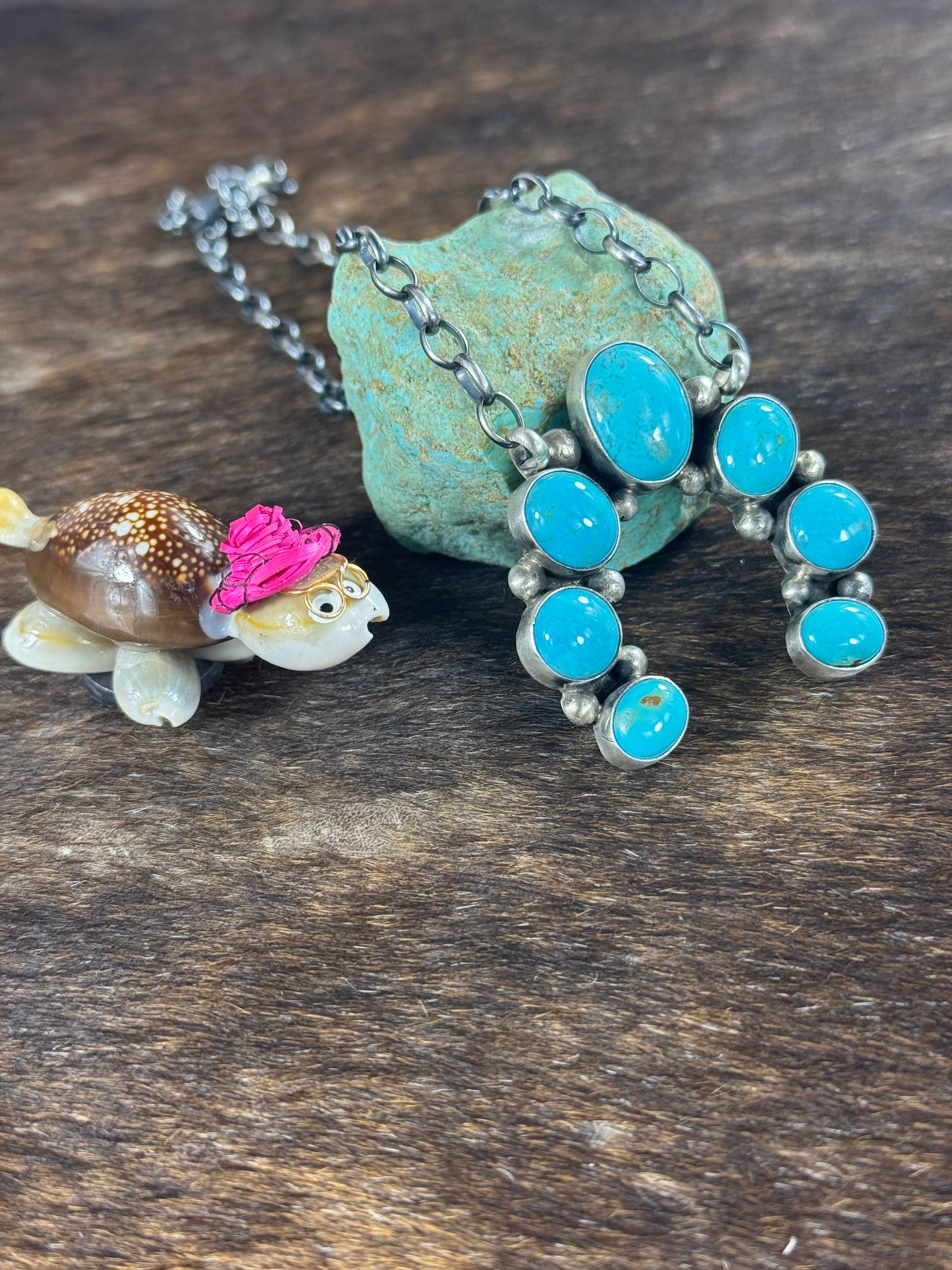 Kingman Turquoise Naja Necklace