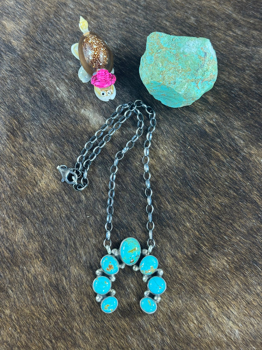 Kingman Turquoise Naja Necklace