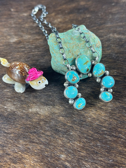 Kingman Turquoise Naja Necklace