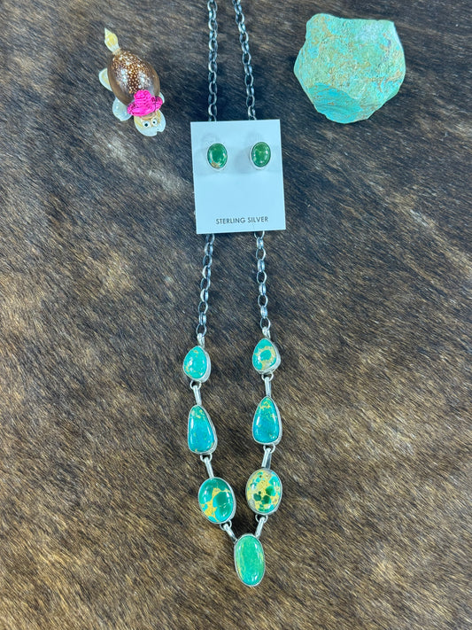 Kingman Turquoise Lariat Necklace