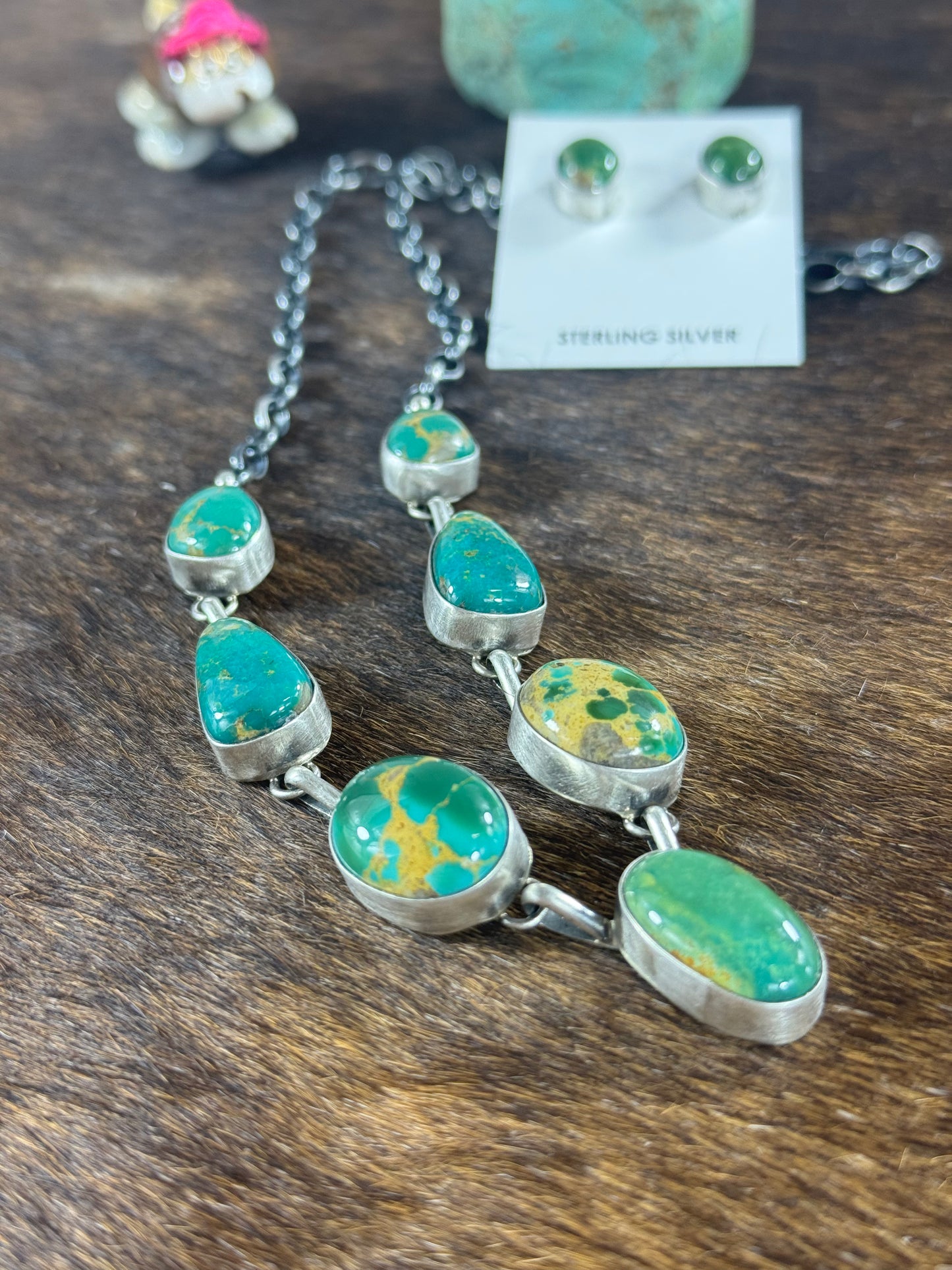 Kingman Turquoise Lariat Necklace