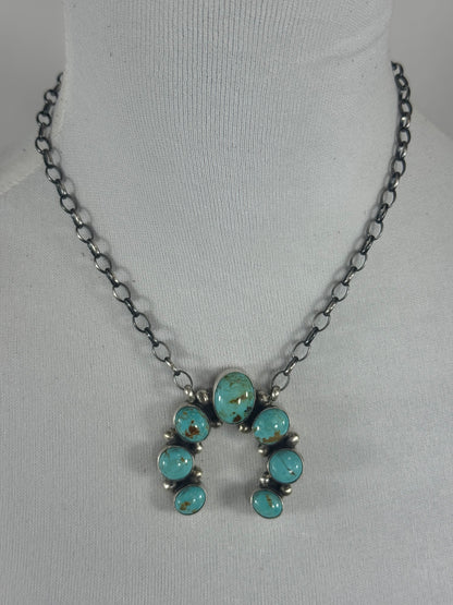 Kingman Turquoise Naja Necklace