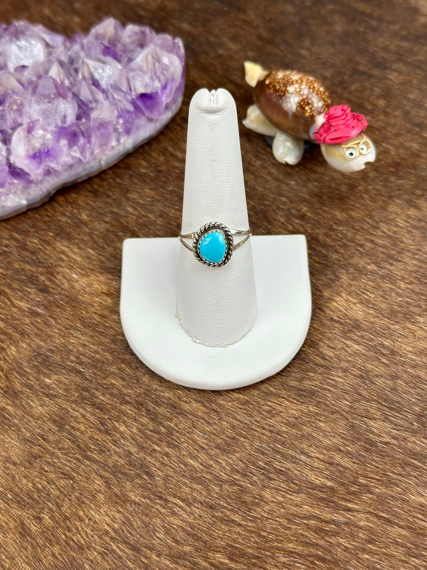 Kingman Turquoise Sterling Silver Single Stone Rings