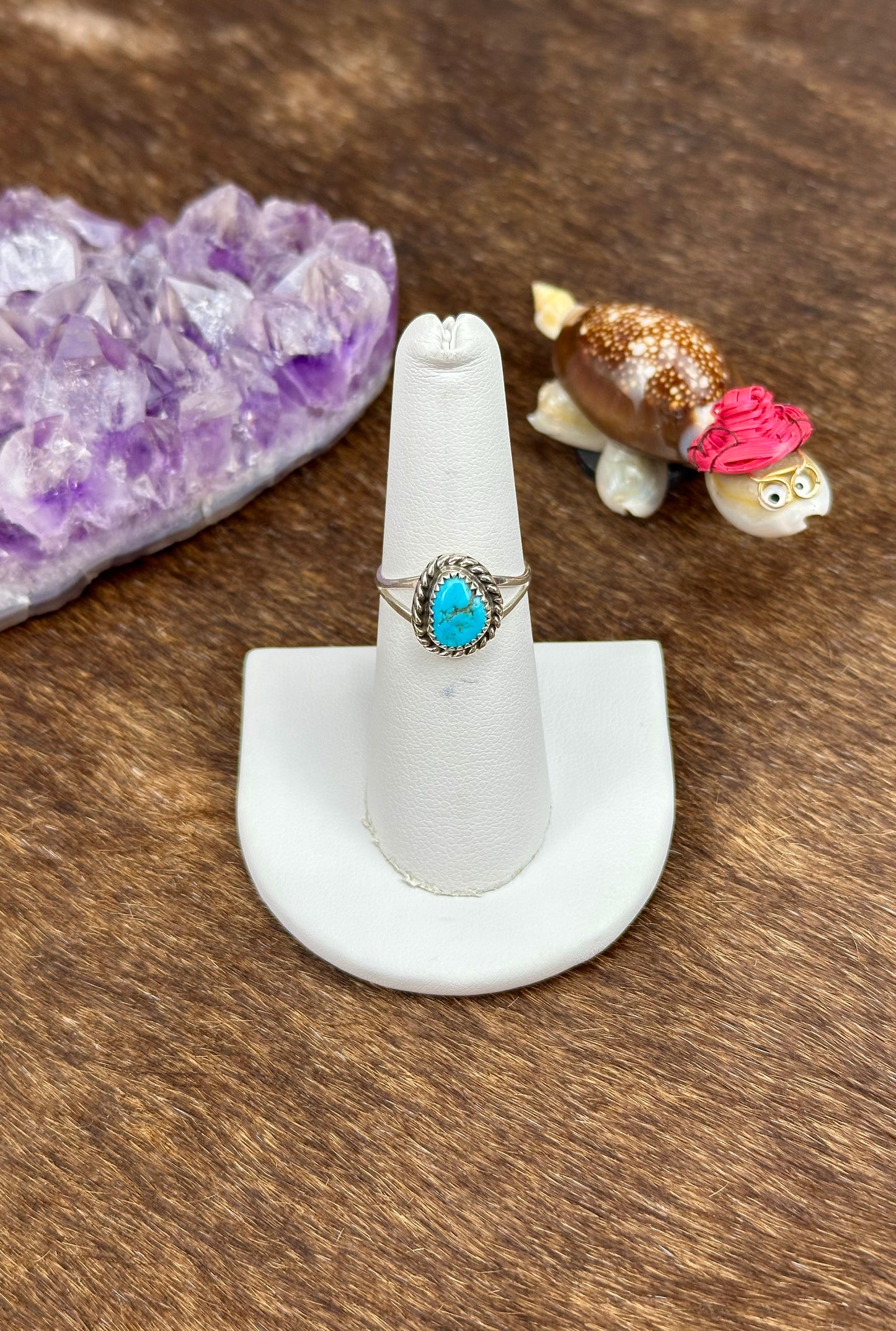 Kingman Turquoise Sterling Silver Single Stone Rings