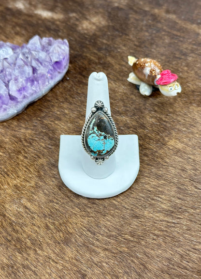 Blackjack Sterling Silver Teardrop Ring