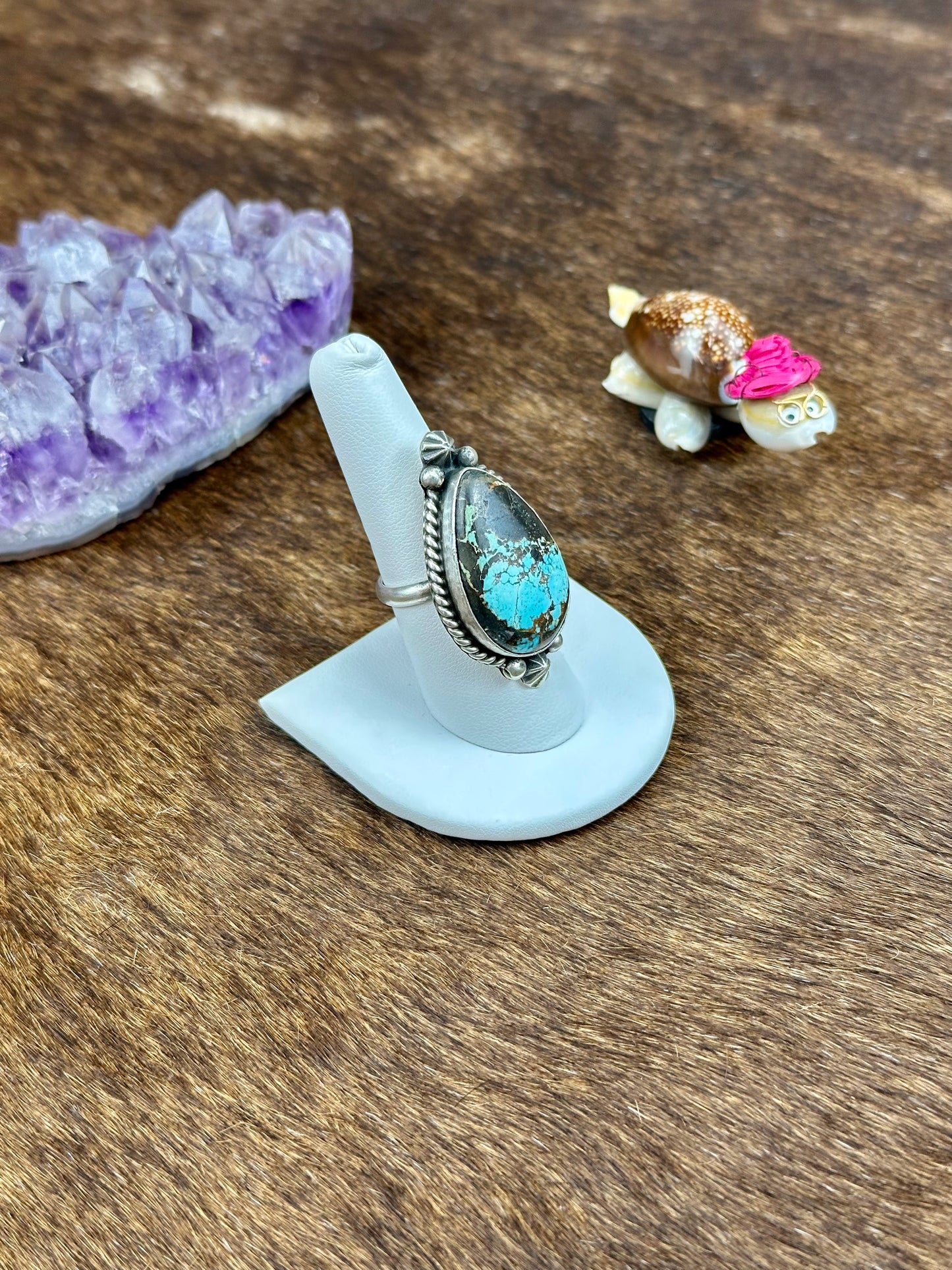 Blackjack Sterling Silver Teardrop Ring