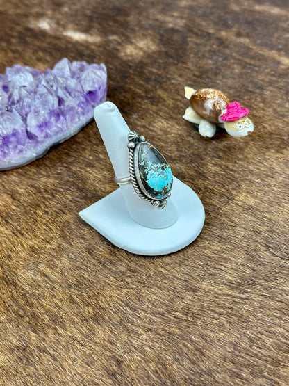 Blackjack Sterling Silver Teardrop Ring