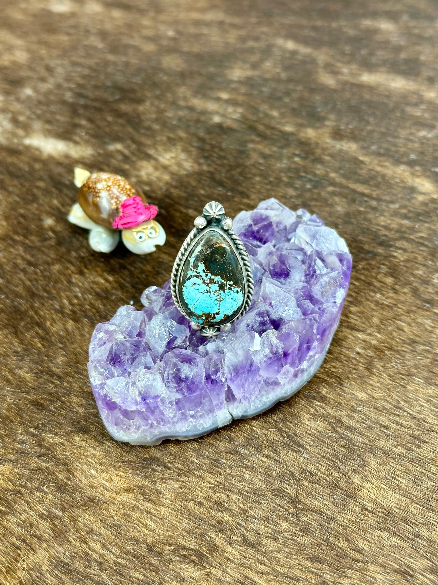 Blackjack Sterling Silver Teardrop Ring