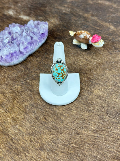 #8 Turquoise Sterling Silver Oval Ring