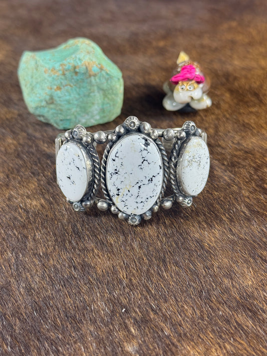 3 Stone White Buffalo Cuff