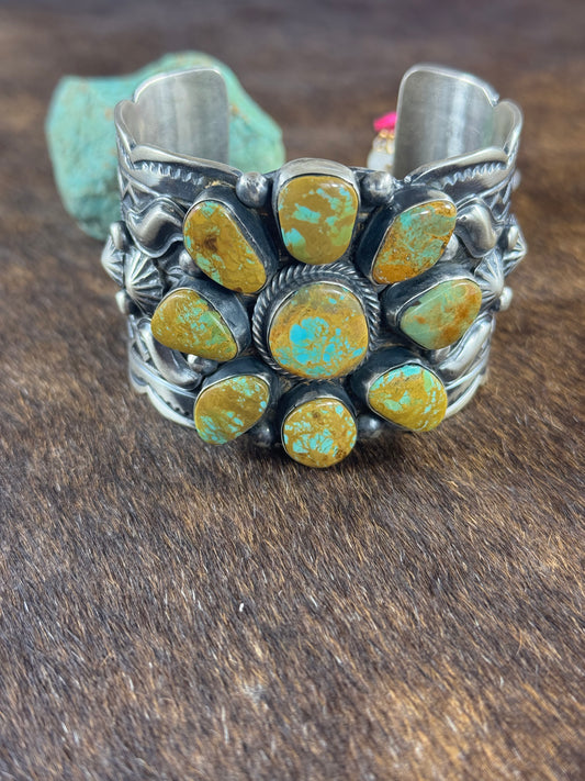 Kingman Turquoise Cluster Cuff
