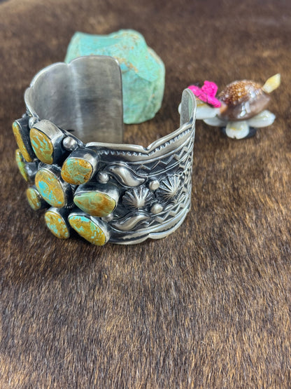 Kingman Turquoise Cluster Cuff