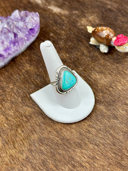 Kingman Turquoise Sterling Silver Triangle Ring
