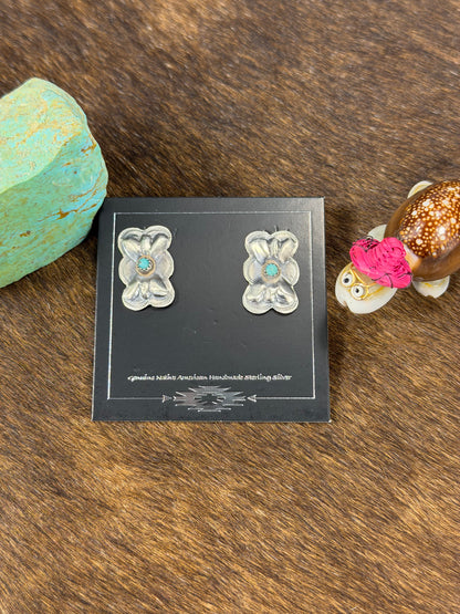Kingman Turquoise & Sterling Sliver Bowtie Earring