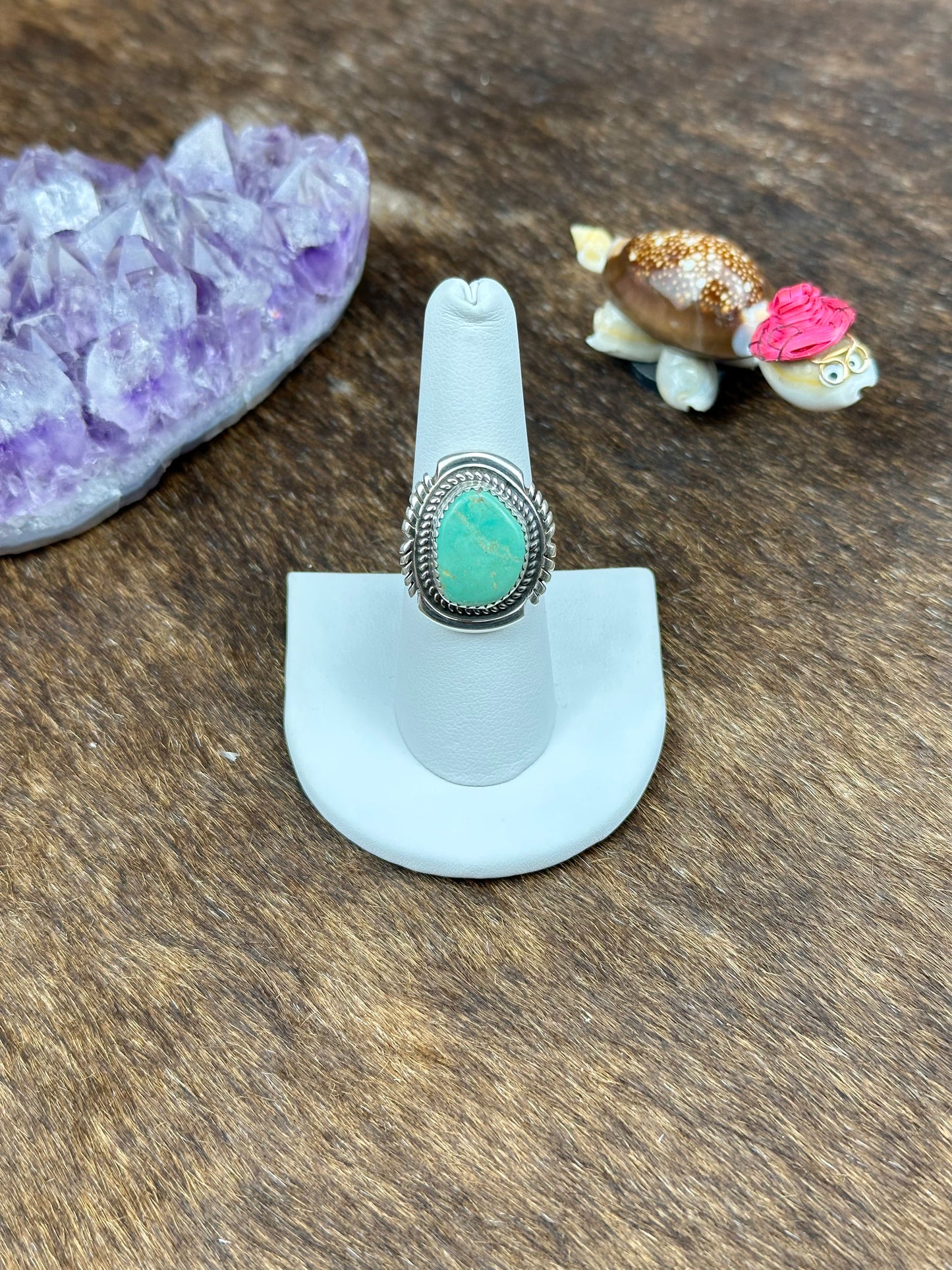 Kingman Turquoise Sterling Silver Single Stone Ring