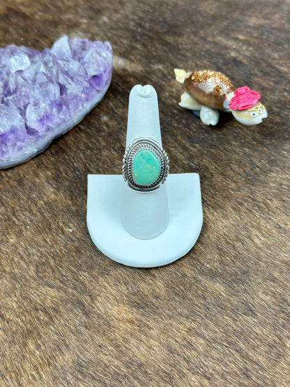 Kingman Turquoise Sterling Silver Single Stone Ring