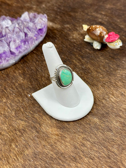 Kingman Turquoise Sterling Silver Single Stone Ring