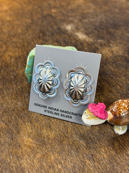 Sterling Sliver Floral Earring