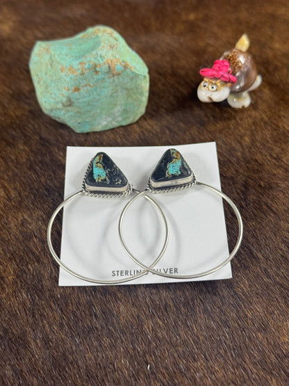 Black Jack Hoop Earring