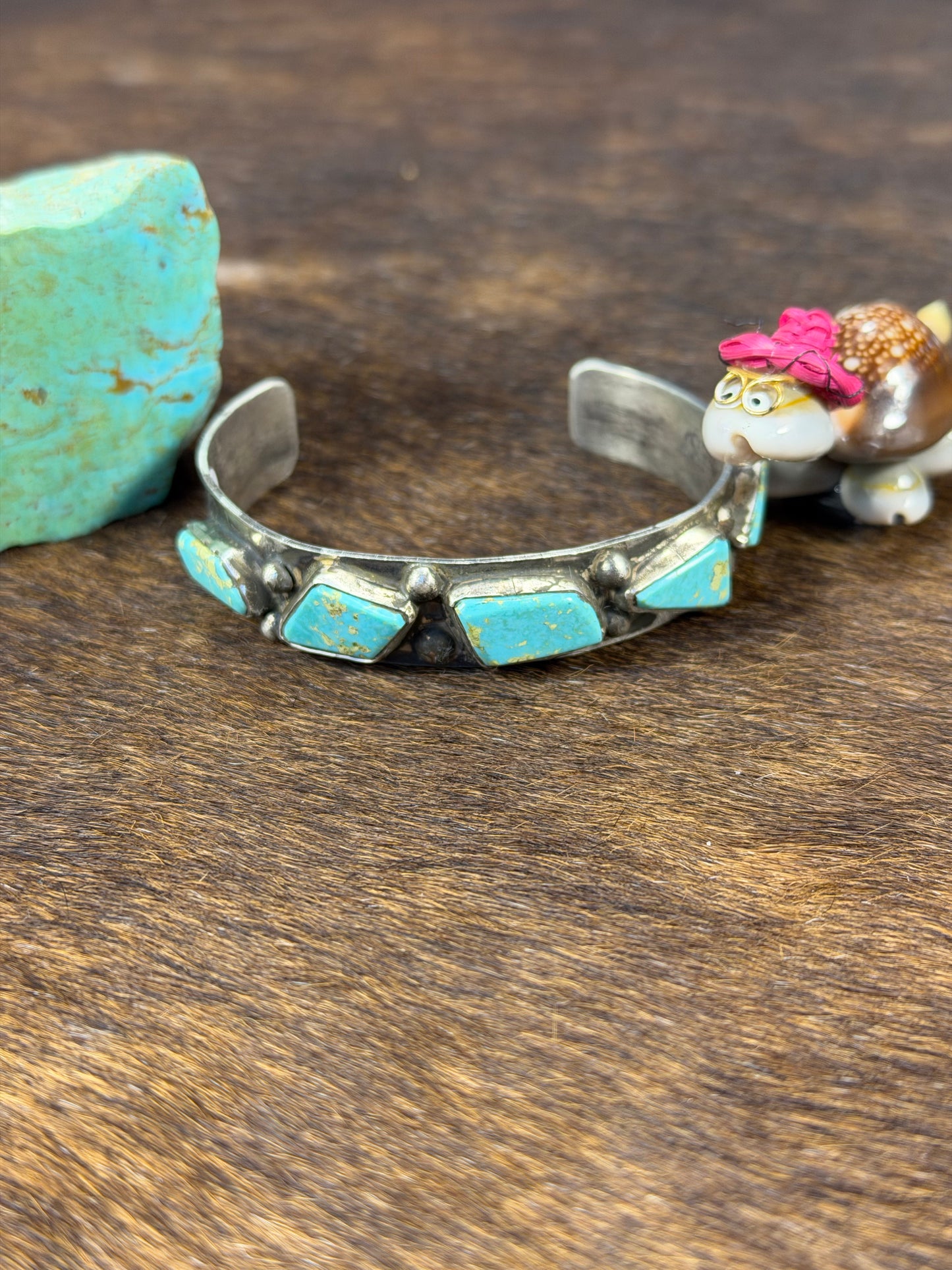 5 Stone Kingman Turquoise Bracelet