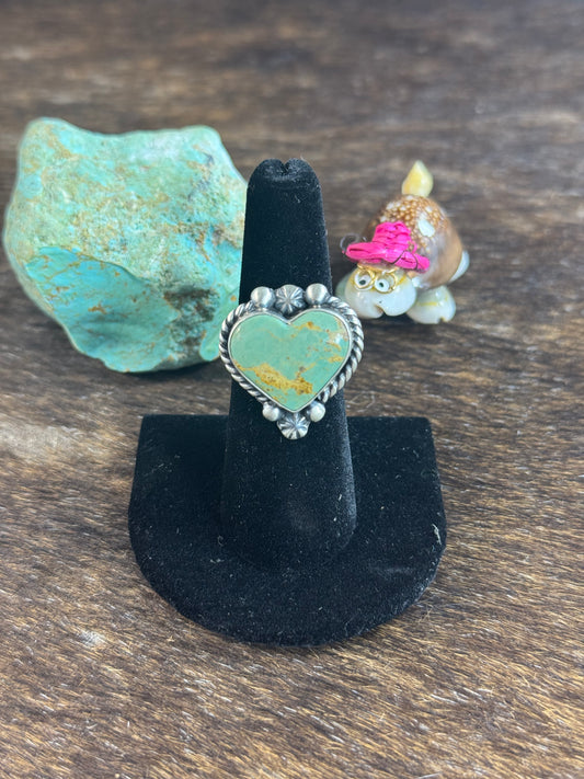 Kingman Turquoise Small Heart Ring