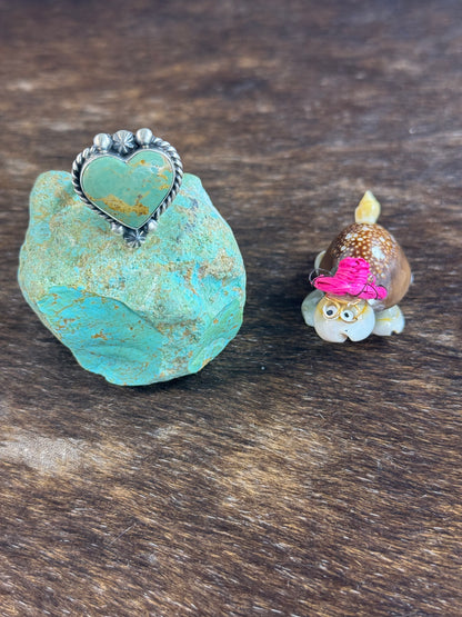 Kingman Turquoise Small Heart Ring