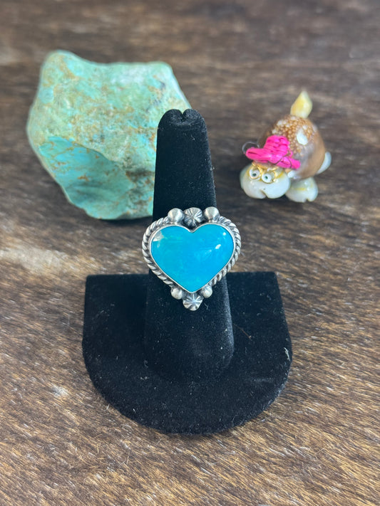 Kingman Turquoise Small Heart Ring