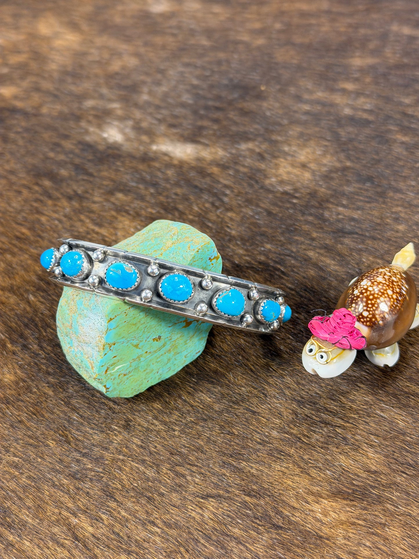 7 Stone Kingman Turquoise Bracelet