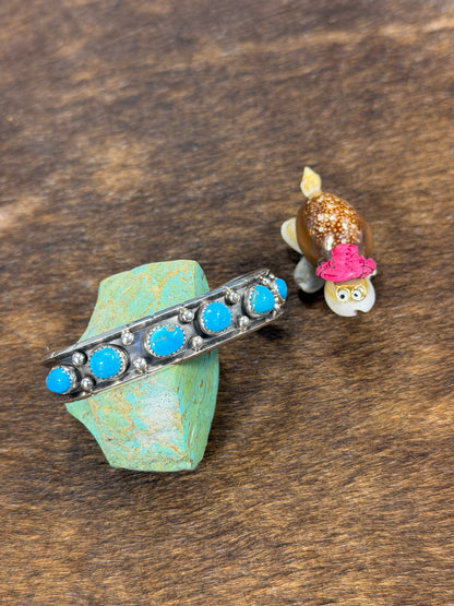 7 Stone Kingman Turquoise Bracelet
