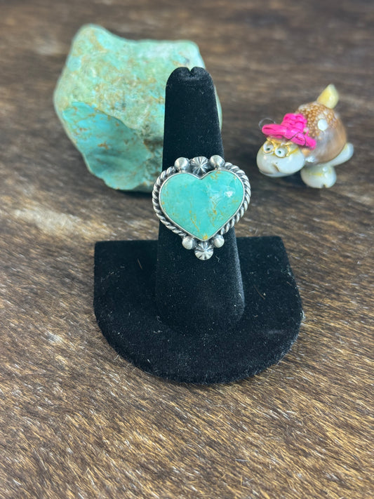 Kingman Turquoise Small Heart Ring