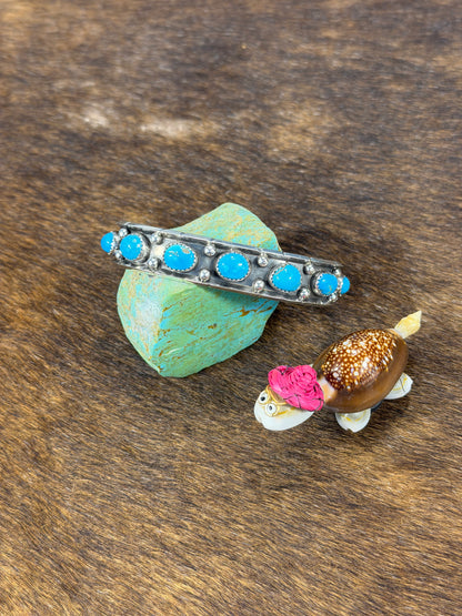 7 Stone Kingman Turquoise Bracelet
