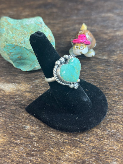 Kingman Turquoise Small Heart Ring