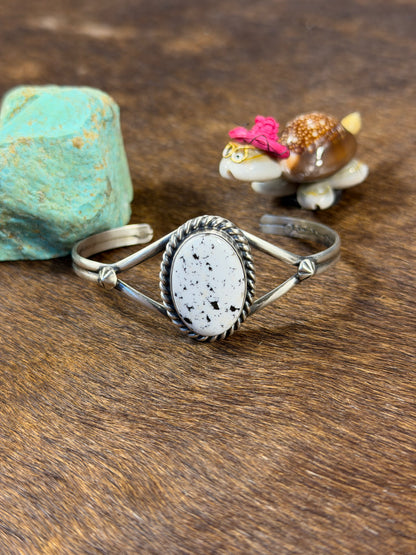 Single Stone White Buffalo Cuff