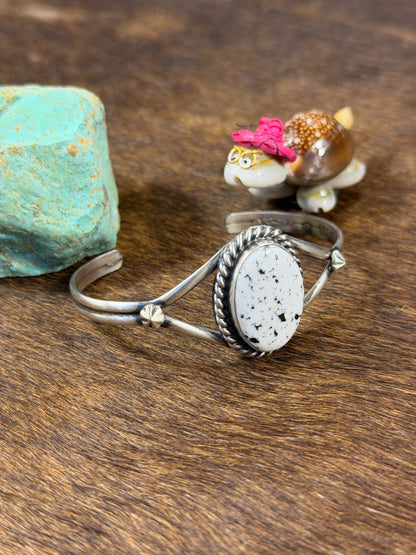 Single Stone White Buffalo Cuff