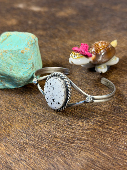Single Stone White Buffalo Cuff