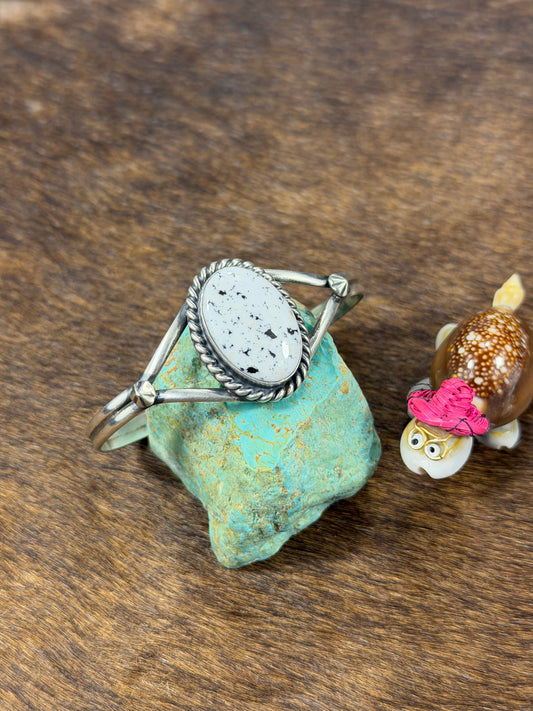 Single Stone White Buffalo Cuff