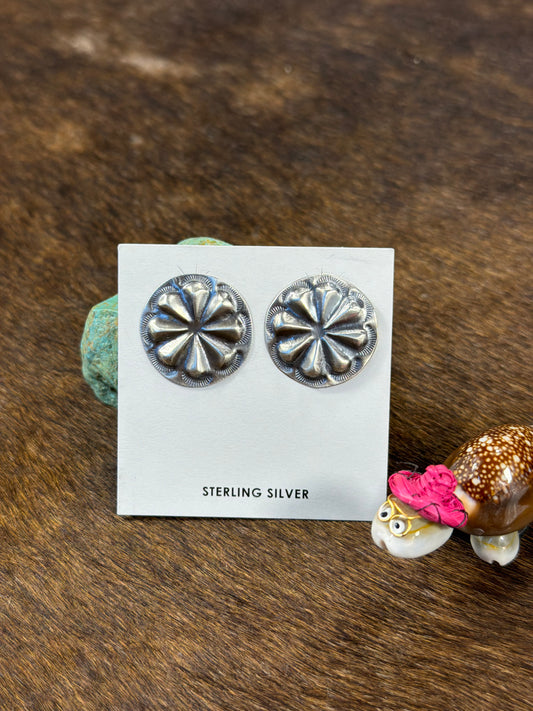 Sterling Sliver Floral Desk Earring