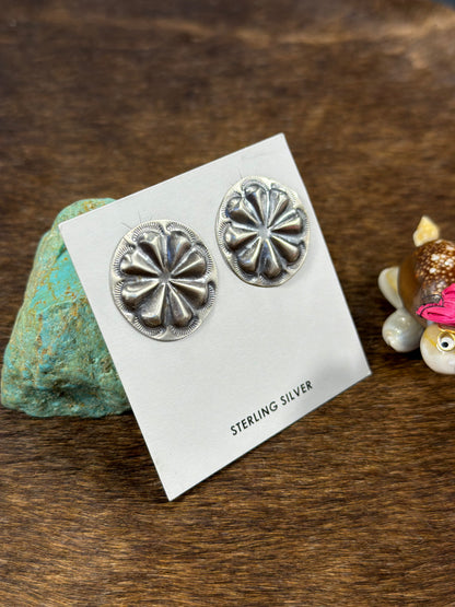 Sterling Sliver Floral Desk Earring