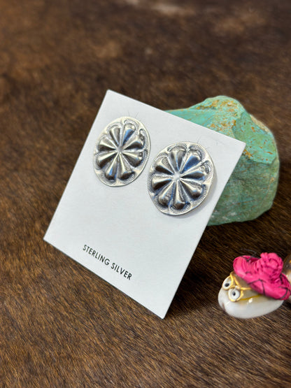 Sterling Sliver Floral Desk Earring