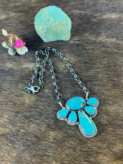 Kingman Half Cluster Fixed Necklace