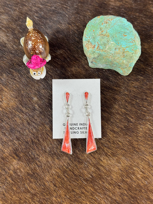 Red Spiny Inlay Earring