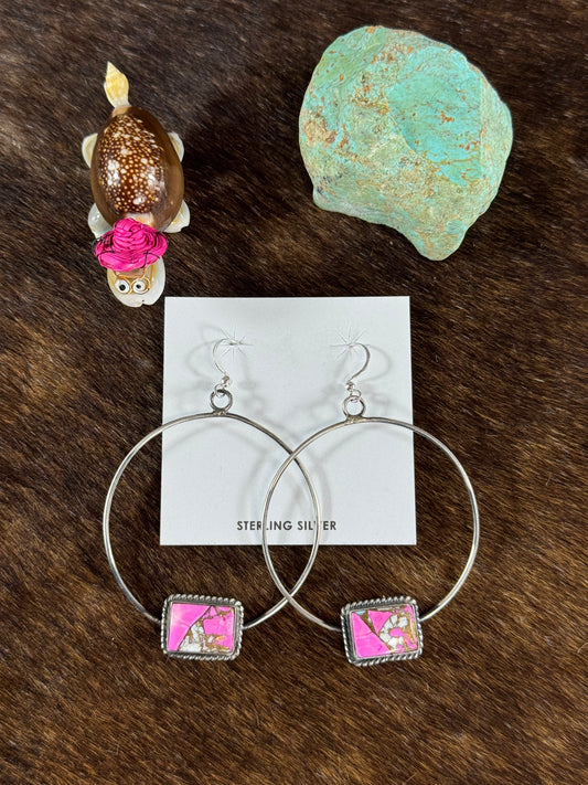 Cotton Candy Hoop Earring