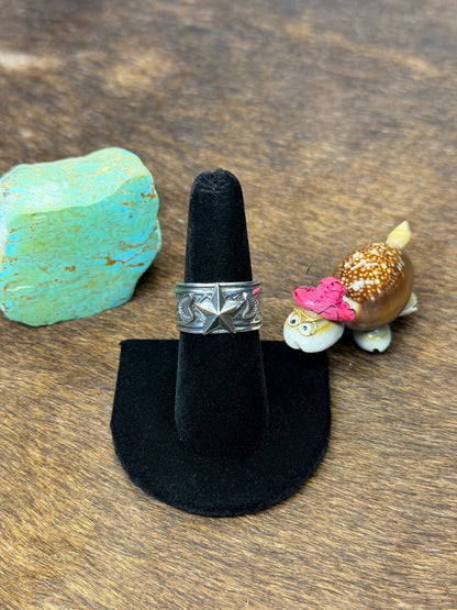 Sterling Silver Star Stamp Ring