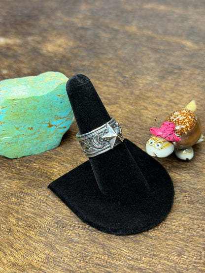 Sterling Silver Star Stamp Ring