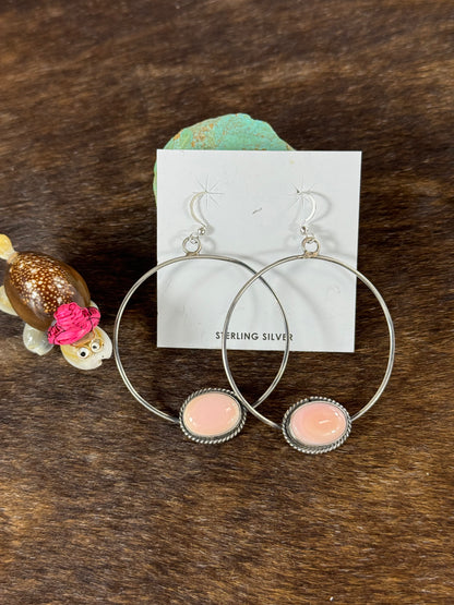 Pink Conch Hoop Earring