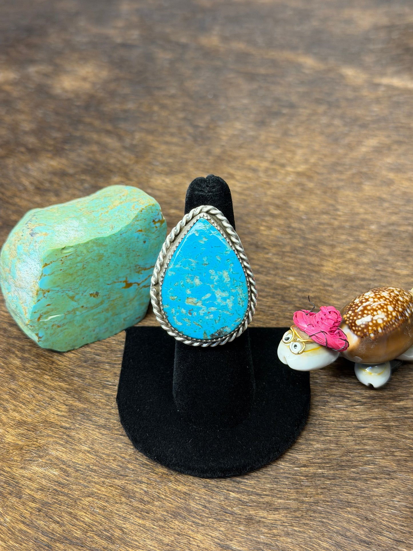 Kingman Turquoise Tear Drop Ring