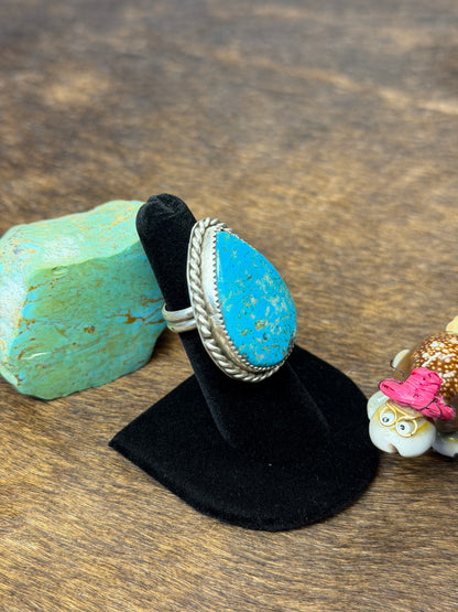 Kingman Turquoise Tear Drop Ring